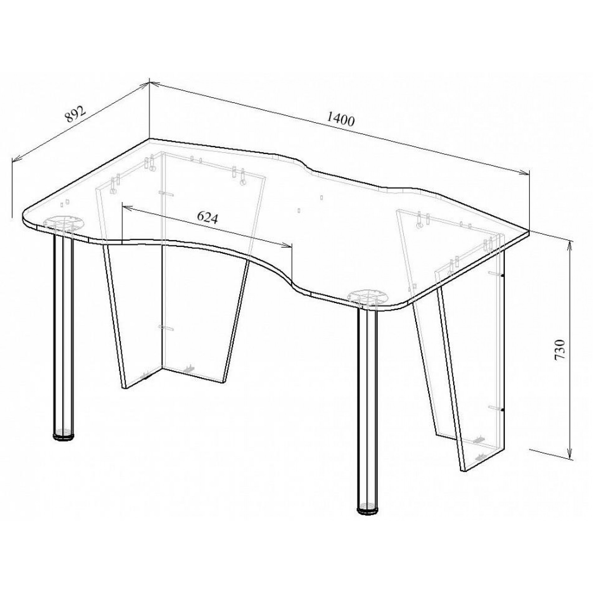 Стол компьютерный Таунт-2    MAS_MST-SIT-02-CHR-KR-16