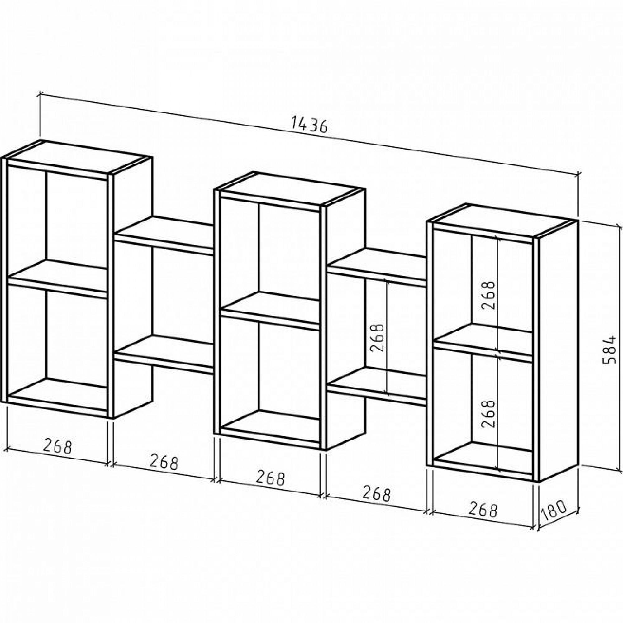 Полка книжная Флэш-16    MAS_PNFL-16-DS