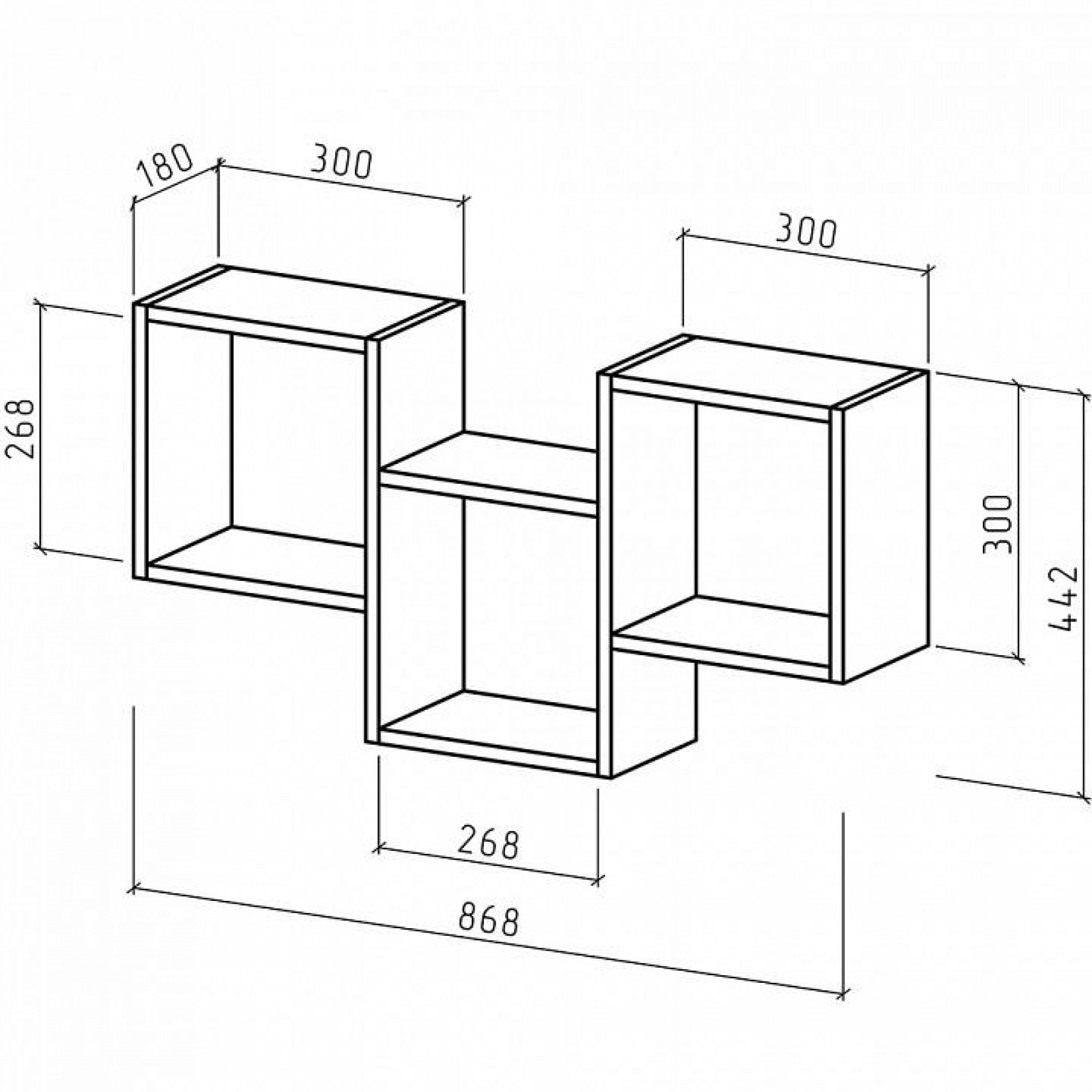 Полка книжная Флэш-3    MAS_PNFL-3-BEL