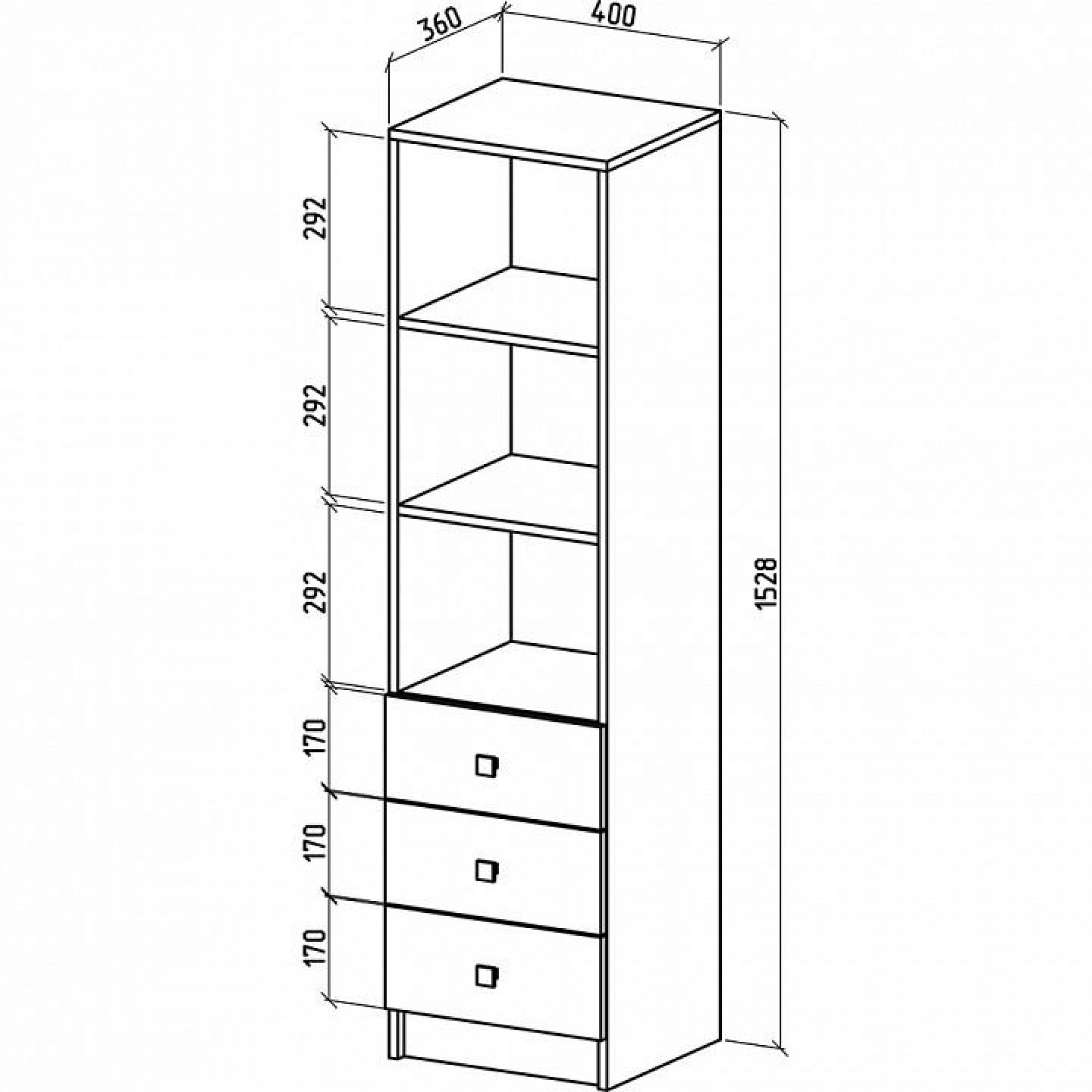 Стеллаж комбинированный Бостон-2    MAS_STB-2-DS