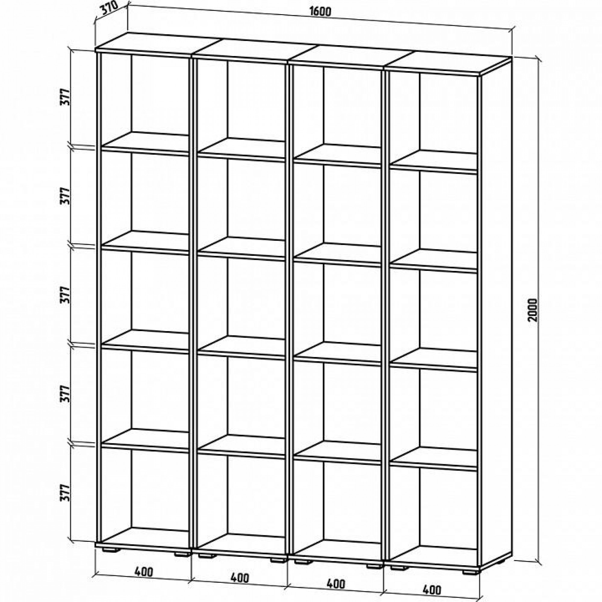 Стеллаж комбинированный Тунис-5    MAS_STT-5-DSB