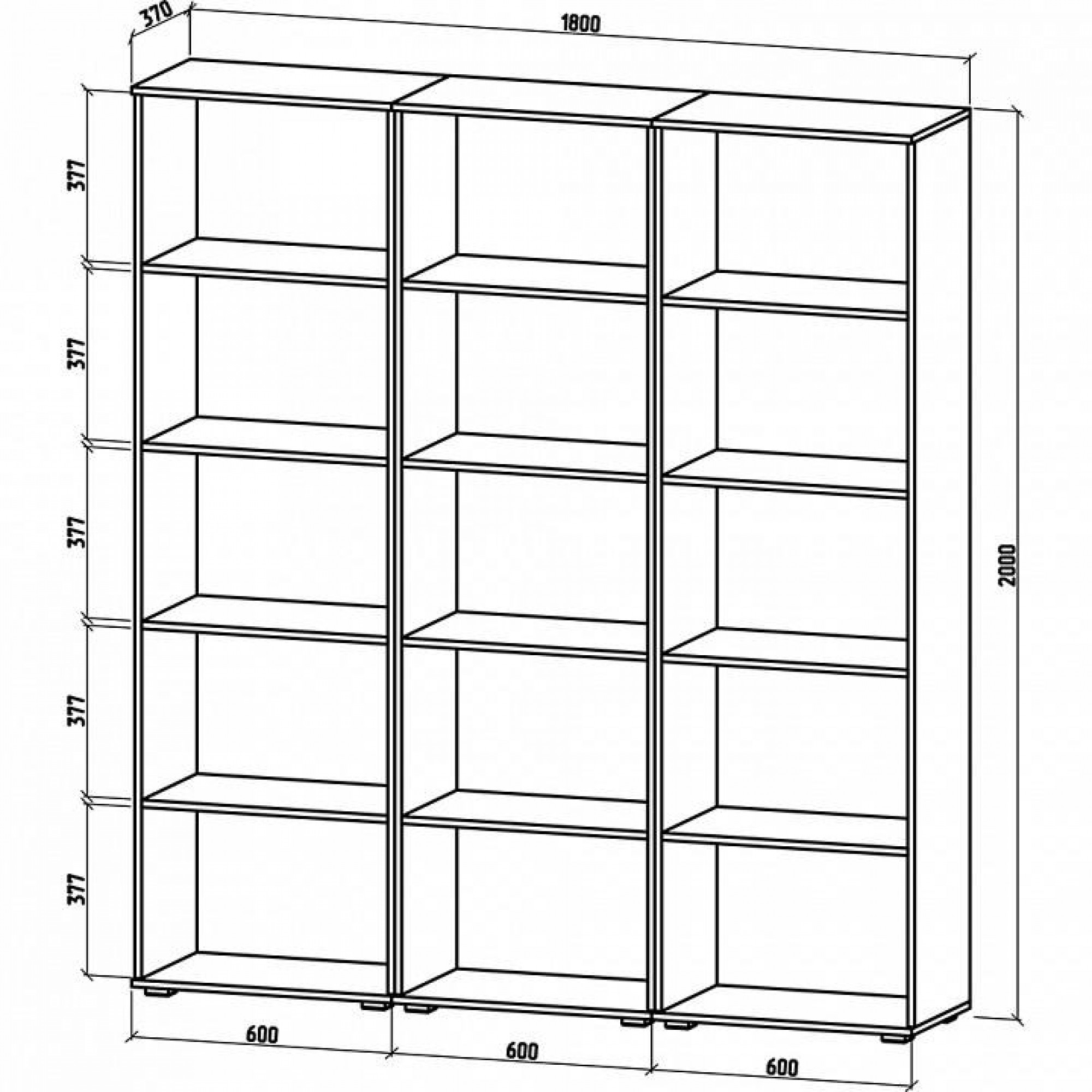 Стеллаж комбинированный Тунис-6    MAS_STT-6-DS