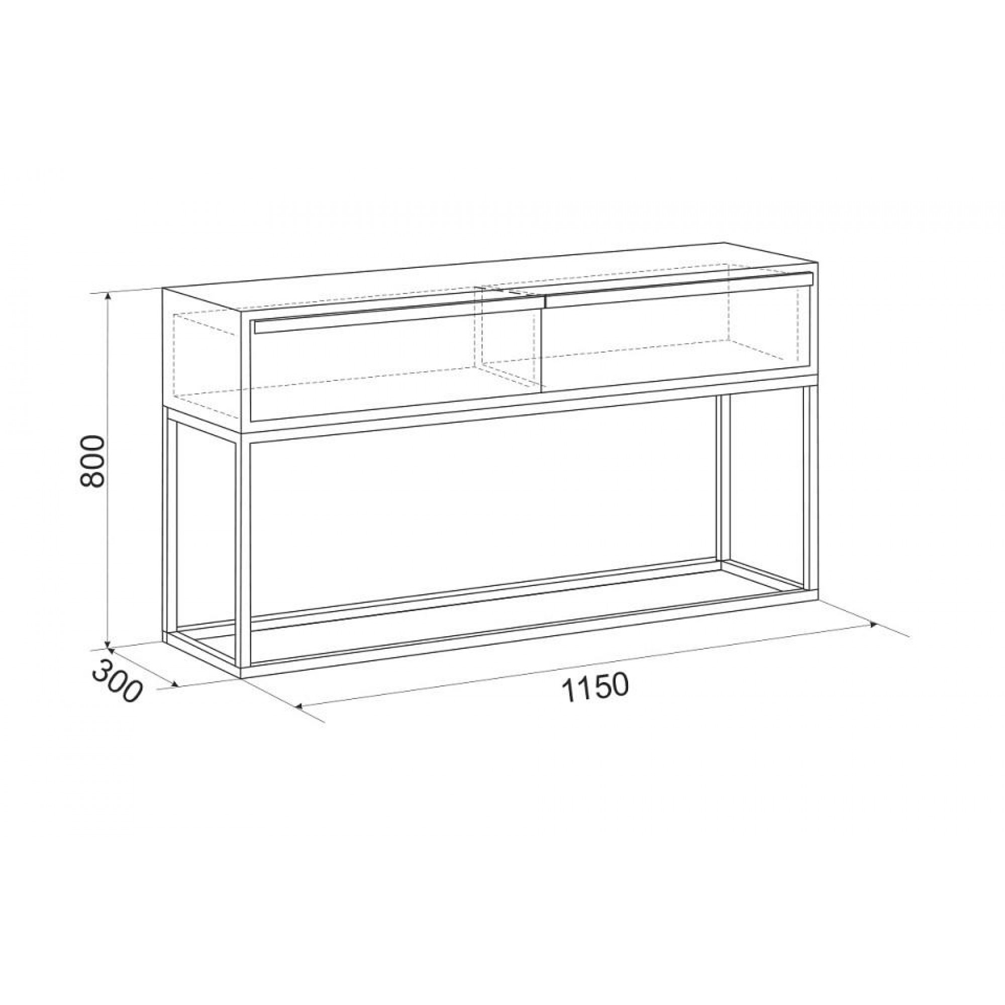 Тумба Лофт древесина коричневая светлая дуб 1150x300x800(MBS_LMN-01_1797)