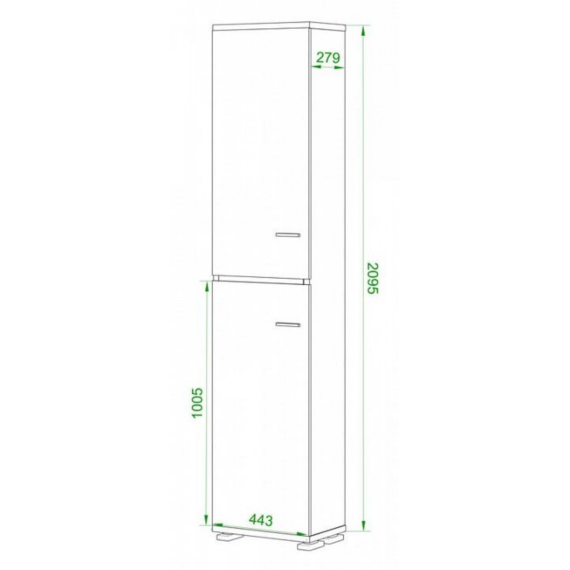 Шкаф книжный Домино ПУ-20-3    MER_PU-20-3_BE