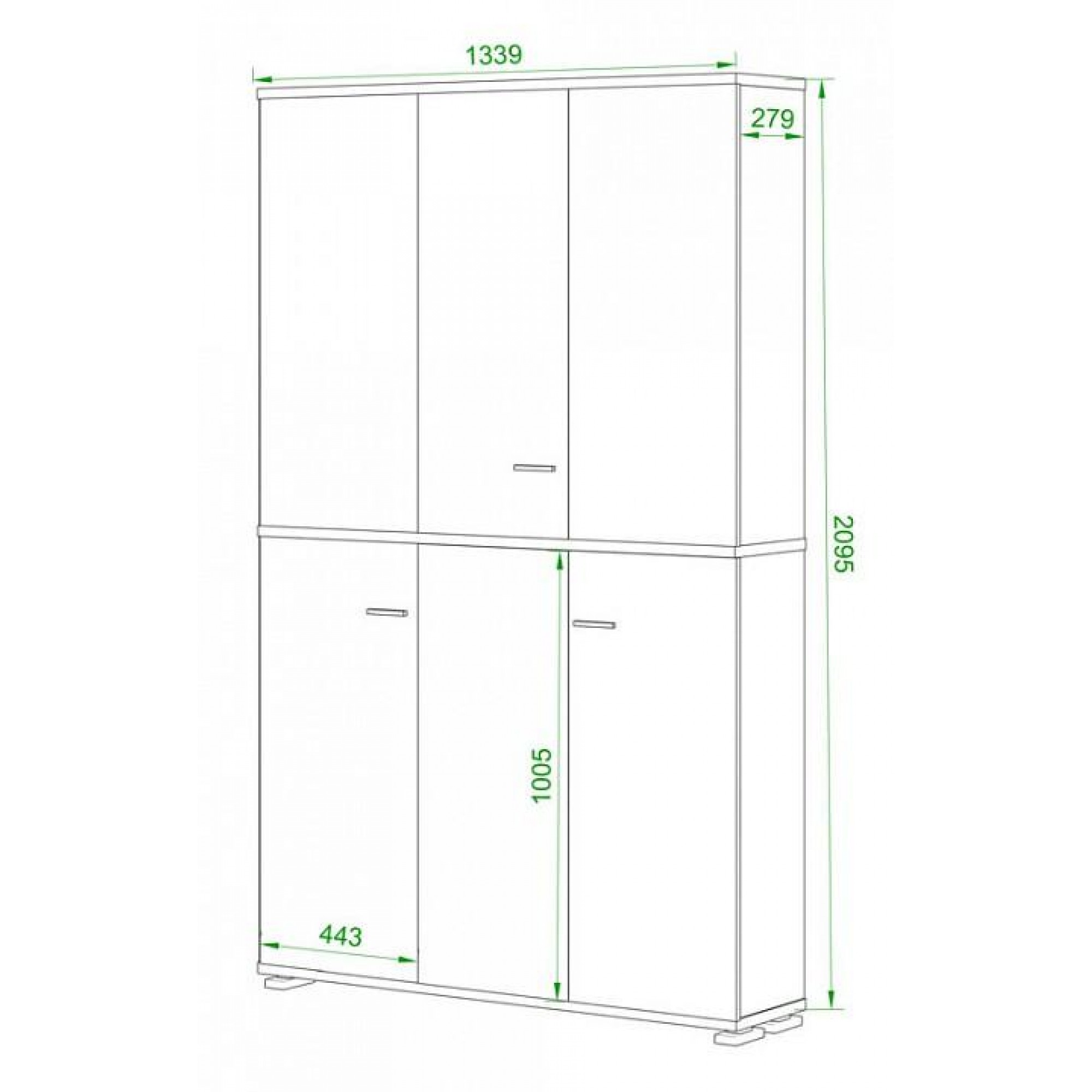 Шкаф книжный Домино ПУ-40-4    MER_PU-40-4_KV