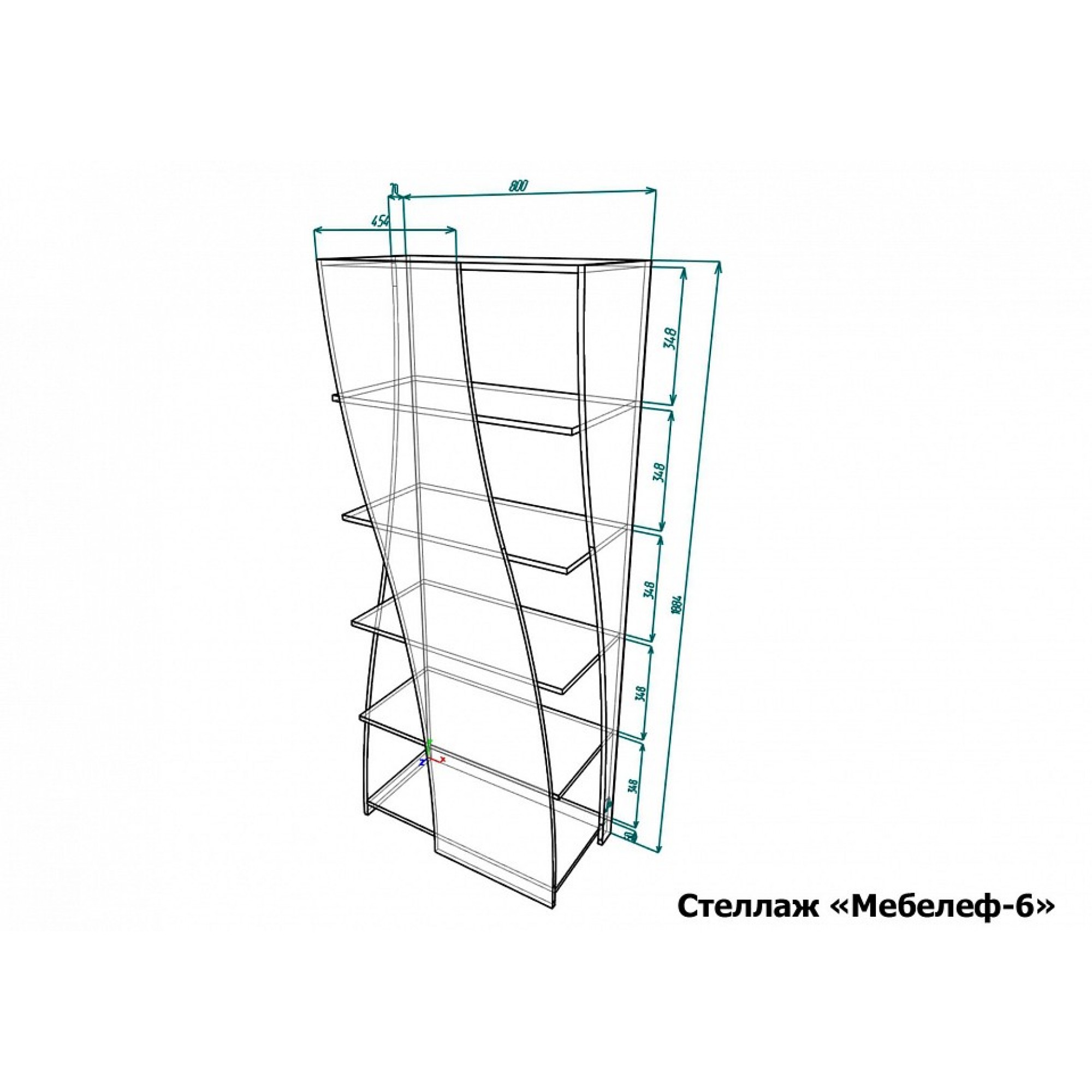 Стеллаж Мебелеф-6    MLF_Stzh-MF-006