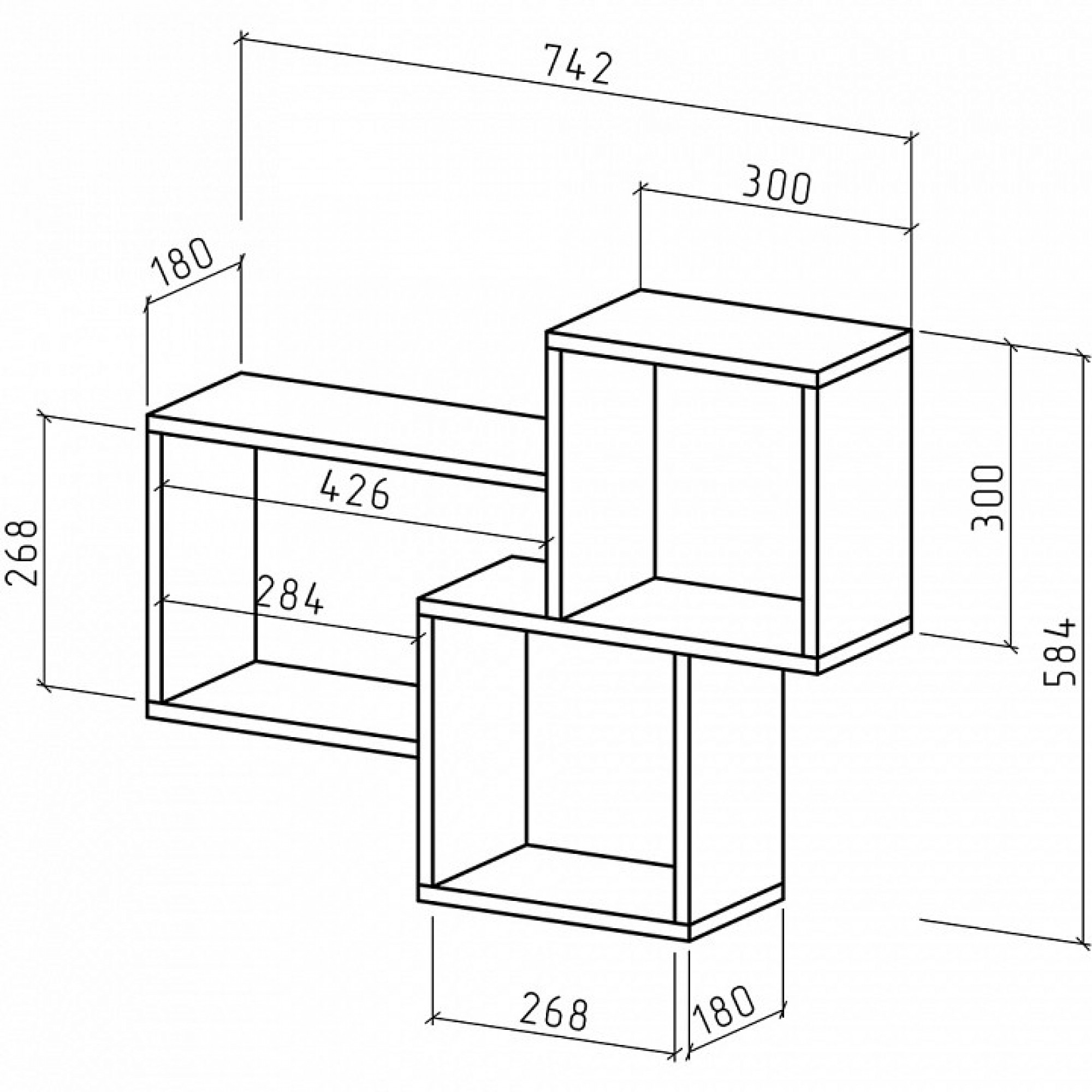 Полка книжная Флэш-4    MAS_PNFL-4-DS