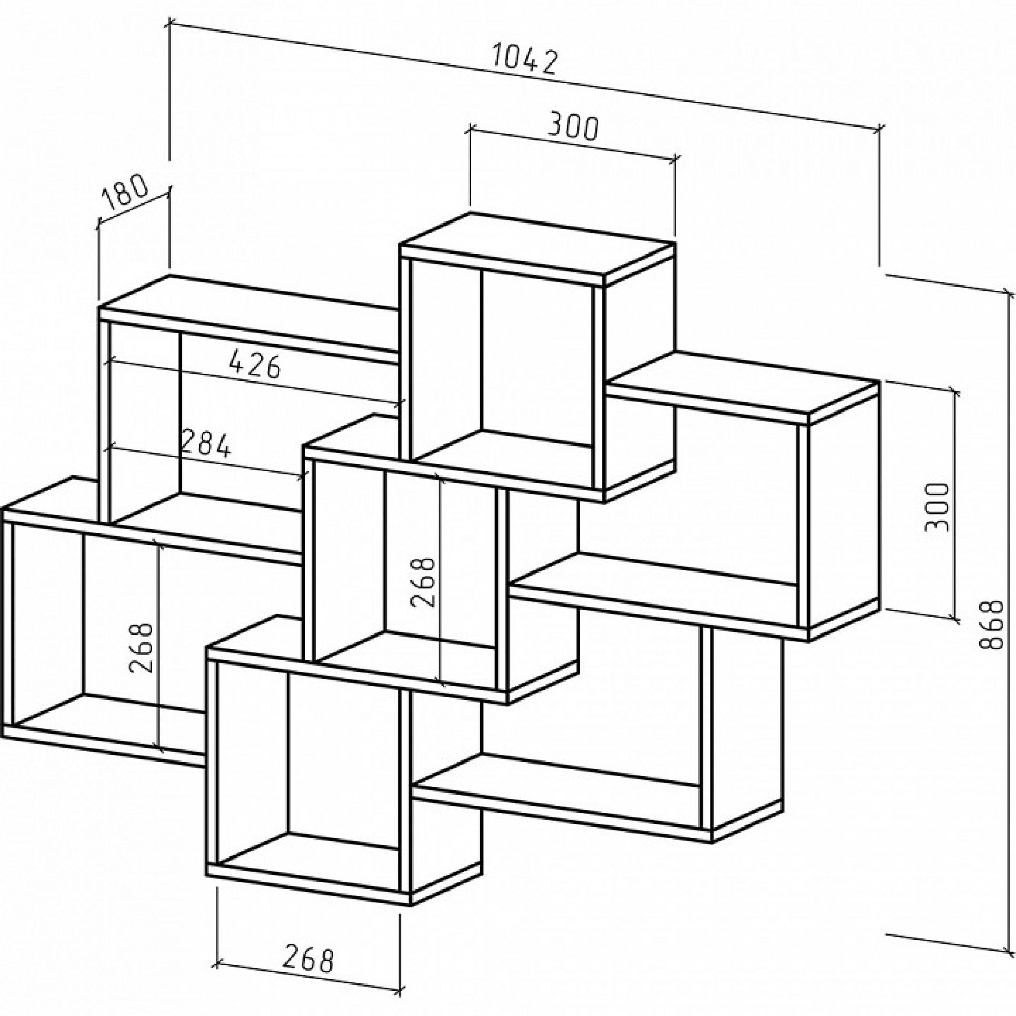 Полка книжная Флэш-15    MAS_PNFL-15-DS